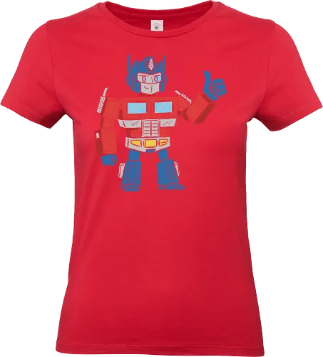 Optimus Prime Thumb Up - Transformers G1 Leader - Optimus Prime, Transformers G1, Autobot, Thumbs Up, Robot, Retro Cartoon, '80s, Geek, Nerd, Pop Culture, Leader, Classic Print, Thumb Up, Cartoon - Standard T-Shirt (Frauen)