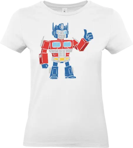 Optimus Prime Thumb Up - Transformers G1 Leader - Optimus Prime, Transformers G1, Autobot, Thumbs Up, Robot, Retro Cartoon, '80s, Geek, Nerd, Pop Culture, Leader, Classic Print, Thumb Up, Cartoon - Standard T-Shirt (Frauen)