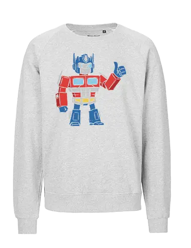 Optimus Prime Thumb Up - Transformers G1 Leader - Optimus Prime, Transformers G1, Autobot, Thumbs Up, Robot, Retro Cartoon, '80s, Geek, Nerd, Pop Culture, Leader, Classic Print, Thumb Up, Cartoon - Fairtrade Sweatshirt