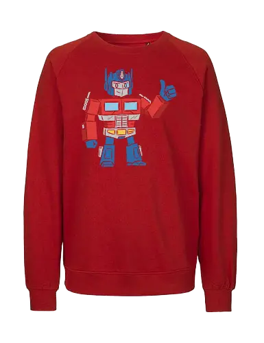 Optimus Prime Thumb Up - Transformers G1 Leader - Optimus Prime, Transformers G1, Autobot, Thumbs Up, Robot, Retro Cartoon, '80s, Geek, Nerd, Pop Culture, Leader, Classic Print, Thumb Up, Cartoon - Fairtrade Sweatshirt