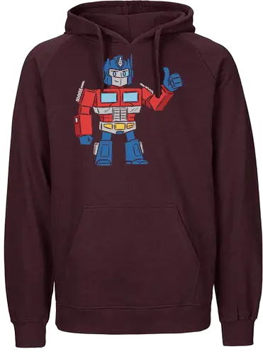Optimus Prime Thumb Up - Transformers G1 Leader - Optimus Prime, Transformers G1, Autobot, Thumbs Up, Robot, Retro Cartoon, '80s, Geek, Nerd, Pop Culture, Leader, Classic Print, Thumb Up, Cartoon - Fairtrade Hoodie