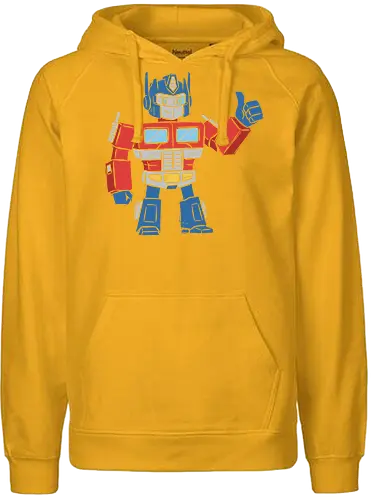 Optimus Prime Thumb Up - Transformers G1 Leader - Optimus Prime, Transformers G1, Autobot, Thumbs Up, Robot, Retro Cartoon, '80s, Geek, Nerd, Pop Culture, Leader, Classic Print, Thumb Up, Cartoon - Fairtrade Hoodie