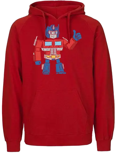 Optimus Prime Thumb Up - Transformers G1 Leader - Optimus Prime, Transformers G1, Autobot, Thumbs Up, Robot, Retro Cartoon, '80s, Geek, Nerd, Pop Culture, Leader, Classic Print, Thumb Up, Cartoon - Fairtrade Hoodie