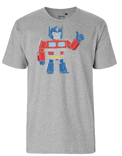 Optimus Prime Thumb Up - Transformers G1 Leader - Optimus Prime, Transformers G1, Autobot, Thumbs Up, Robot, Retro Cartoon, '80s, Geek, Nerd, Pop Culture, Leader, Classic Print, Thumb Up, Cartoon - Fairtrade T-Shirt