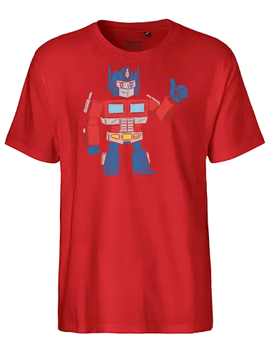 Optimus Prime Thumb Up - Transformers G1 Leader - Optimus Prime, Transformers G1, Autobot, Thumbs Up, Robot, Retro Cartoon, '80s, Geek, Nerd, Pop Culture, Leader, Classic Print, Thumb Up, Cartoon - Fairtrade T-Shirt