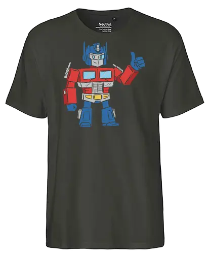Optimus Prime Thumb Up - Transformers G1 Leader - Optimus Prime, Transformers G1, Autobot, Thumbs Up, Robot, Retro Cartoon, '80s, Geek, Nerd, Pop Culture, Leader, Classic Print, Thumb Up, Cartoon - Fairtrade T-Shirt