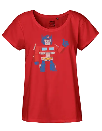 Optimus Prime Thumb Up - Transformers G1 Leader - Optimus Prime, Transformers G1, Autobot, Thumbs Up, Robot, Retro Cartoon, '80s, Geek, Nerd, Pop Culture, Leader, Classic Print, Thumb Up, Cartoon - Fairtrade Girl Shirt
