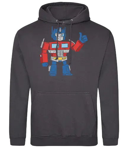 Optimus Prime Thumb Up - Transformers G1 Leader - Optimus Prime, Transformers G1, Autobot, Thumbs Up, Robot, Retro Cartoon, '80s, Geek, Nerd, Pop Culture, Leader, Classic Print, Thumb Up, Cartoon - Standard Hoodie