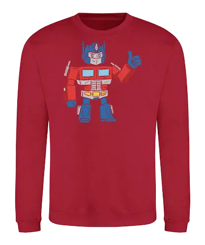 Optimus Prime Thumb Up - Transformers G1 Leader - Optimus Prime, Transformers G1, Autobot, Thumbs Up, Robot, Retro Cartoon, '80s, Geek, Nerd, Pop Culture, Leader, Classic Print, Thumb Up, Cartoon - Sweatshirt