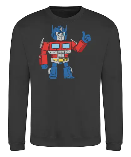 Optimus Prime Thumb Up - Transformers G1 Leader - Optimus Prime, Transformers G1, Autobot, Thumbs Up, Robot, Retro Cartoon, '80s, Geek, Nerd, Pop Culture, Leader, Classic Print, Thumb Up, Cartoon - Sweatshirt