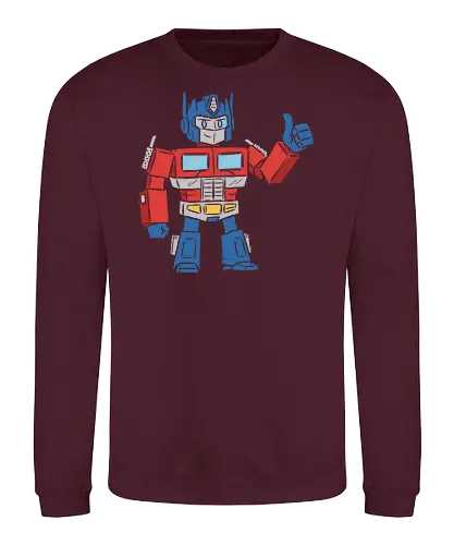 Optimus Prime Thumb Up - Transformers G1 Leader - Optimus Prime, Transformers G1, Autobot, Thumbs Up, Robot, Retro Cartoon, '80s, Geek, Nerd, Pop Culture, Leader, Classic Print, Thumb Up, Cartoon - Sweatshirt