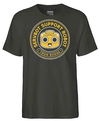 Servbot Vintage Crest - Gaming, dead rising, frank west, tron bonne, zombrex, servbot, video game, gaming, gamer, survival horror, willamette parkview mall, Horror, biohazard, megaman, arcade - Fairtrade T-Shirt