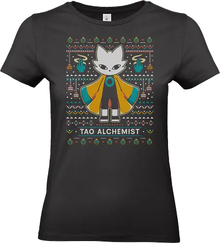 Mysterious Alchemist Ugly Sweater - nine sols, cat, yi, Bug Knight, silksong, indie, ninja, roguelike, roguelite, shuanshuan, shanhai 9000, video game, gaming, gamer, indie game, ugly christmas sweater, xmas, christmas - Standard T-Shirt (Frauen)