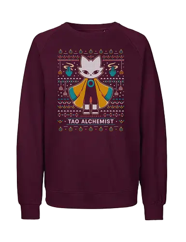 Mysterious Alchemist Ugly Sweater - nine sols, cat, yi, Bug Knight, silksong, indie, ninja, roguelike, roguelite, shuanshuan, shanhai 9000, video game, gaming, gamer, indie game, ugly christmas sweater, xmas, christmas - Fairtrade Sweatshirt