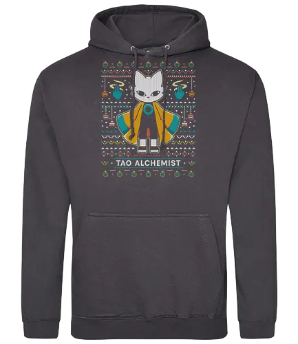 Mysterious Alchemist Ugly Sweater - nine sols, cat, yi, Bug Knight, silksong, indie, ninja, roguelike, roguelite, shuanshuan, shanhai 9000, video game, gaming, gamer, indie game, ugly christmas sweater, xmas, christmas - Standard Hoodie