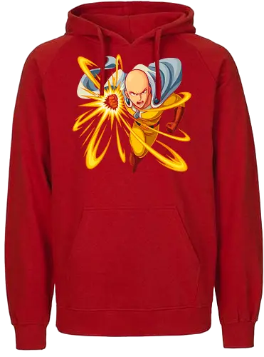  The One Punch Dash - Saitama, One-Punch Man, One Punch, Caped Baldy, anime, manga, hero, fan art, t-shirt design, art print, cool anime art, geek art, dynamic, action graphic, overpowered, Shonen - Fairtrade Hoodie