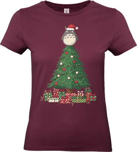   Christmas Star - Christmas, famous anime, My Neighbor Totoro, Santa hat, Christmas tree, holiday anime, festive, cute, whimsical, fan art, t-shirt design, art print, Miyazaki, geek holiday, anime gift - Standard T-Shirt (Frauen)