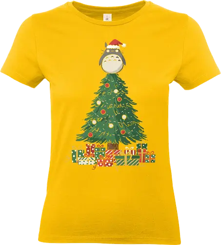   Christmas Star - Christmas, famous anime, My Neighbor Totoro, Santa hat, Christmas tree, holiday anime, festive, cute, whimsical, fan art, t-shirt design, art print, Miyazaki, geek holiday, anime gift - Standard T-Shirt (Frauen)