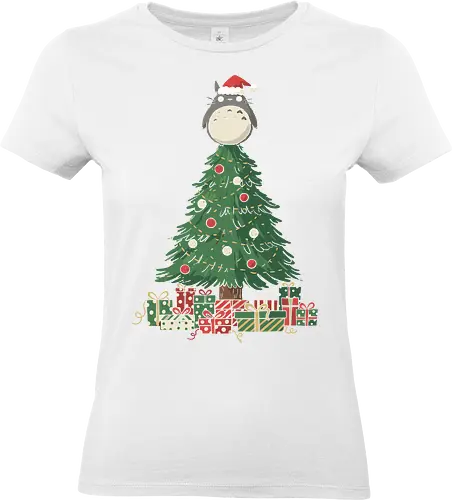   Christmas Star - Christmas, famous anime, My Neighbor Totoro, Santa hat, Christmas tree, holiday anime, festive, cute, whimsical, fan art, t-shirt design, art print, Miyazaki, geek holiday, anime gift - Standard T-Shirt (Frauen)