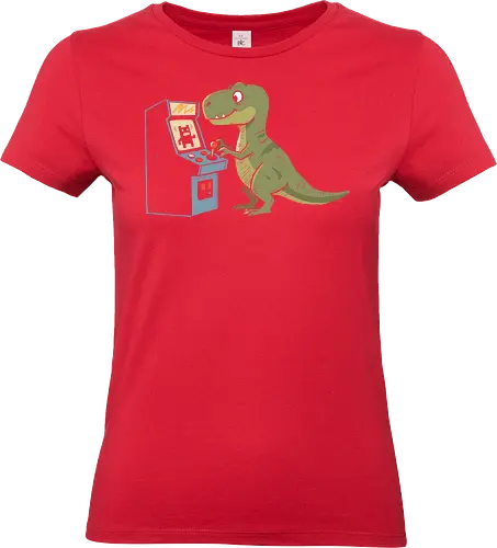 Arcade T-Rex Problem - T-Rex, arcade game, funny dinosaur, retro gaming, small arms, gaming humor, palaeontology joke, joystick, classic arcade, t-shirt design, art print, cool dinosaur, gamer gift, geek art, nostalgic - Standard T-Shirt (Frauen)