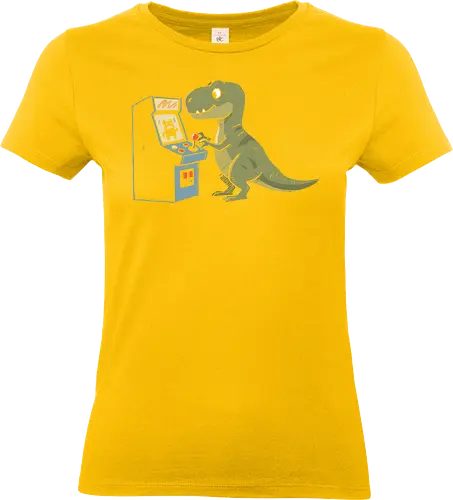 Arcade T-Rex Problem - T-Rex, arcade game, funny dinosaur, retro gaming, small arms, gaming humor, palaeontology joke, joystick, classic arcade, t-shirt design, art print, cool dinosaur, gamer gift, geek art, nostalgic - Standard T-Shirt (Frauen)
