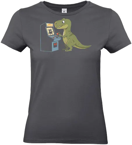 Arcade T-Rex Problem - T-Rex, arcade game, funny dinosaur, retro gaming, small arms, gaming humor, palaeontology joke, joystick, classic arcade, t-shirt design, art print, cool dinosaur, gamer gift, geek art, nostalgic - Standard T-Shirt (Frauen)