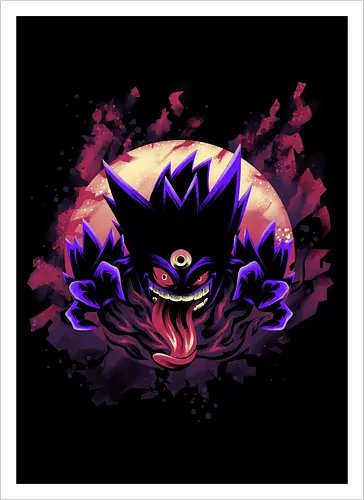 Mega Poison Ghost - Pocket, Mega Gengar, Poison, Ghost - Kunstdruck