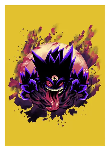 Mega Poison Ghost - Pocket, Mega Gengar, Poison, Ghost - Kunstdruck