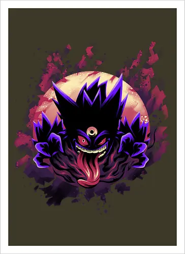 Mega Poison Ghost - Pocket, Mega Gengar, Poison, Ghost - Kunstdruck