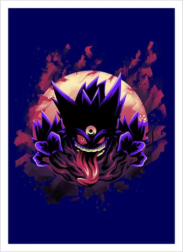Mega Poison Ghost - Pocket, Mega Gengar, Poison, Ghost - Kunstdruck
