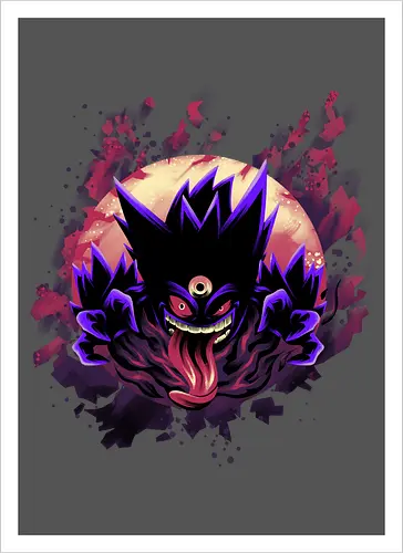 Mega Poison Ghost - Pocket, Mega Gengar, Poison, Ghost - Kunstdruck