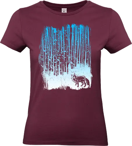 Winter night 2 - fox, forest, nature, animals, snowy landscape, cute, artistic - Standard T-Shirt (Frauen)