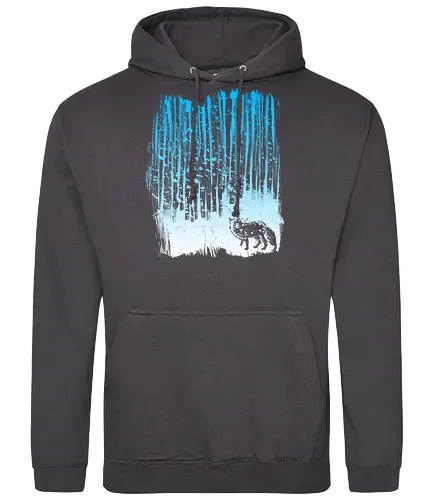 Winter night 2 - fox, forest, nature, animals, snowy landscape, cute, artistic - Standard Hoodie