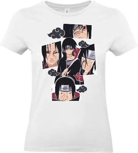  The Tragedy of Itachi Uchiha - Itachi Uchiha, Akatsuki, Sharingan, Shinobi, Uchiha Clan, tragic hero, collage art, fan art, t-shirt design, art print, cool anime art, geek art, iconic villain, emo, powerful ninja, Mangekyō - Standard T-Shirt (Frauen)