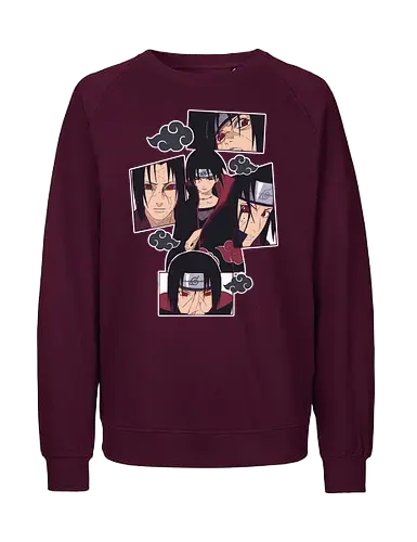  The Tragedy of Itachi Uchiha - Itachi Uchiha, Akatsuki, Sharingan, Shinobi, Uchiha Clan, tragic hero, collage art, fan art, t-shirt design, art print, cool anime art, geek art, iconic villain, emo, powerful ninja, Mangekyō - Fairtrade Sweatshirt