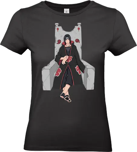 Throne of the Akatsuki - tachi Uchiha, Akatsuki, Sharingan, Shinobi, Uchiha Clan, throne, rogue ninja, fan art, t-shirt design, art print, cool anime art, geek art, stylish, iconic villain, power, Mangekyō. - Standard T-Shirt (Frauen)