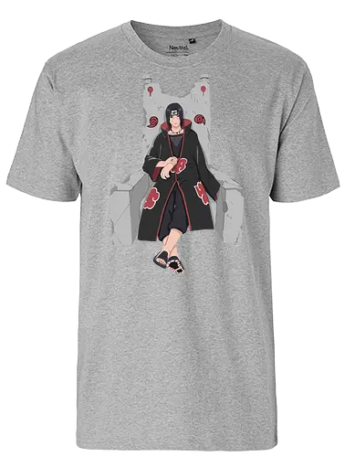 Throne of the Akatsuki - tachi Uchiha, Akatsuki, Sharingan, Shinobi, Uchiha Clan, throne, rogue ninja, fan art, t-shirt design, art print, cool anime art, geek art, stylish, iconic villain, power, Mangekyō. - Fairtrade T-Shirt