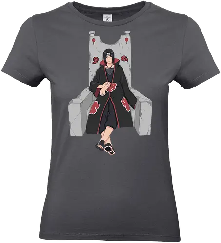 Throne of the Akatsuki - tachi Uchiha, Akatsuki, Sharingan, Shinobi, Uchiha Clan, throne, rogue ninja, fan art, t-shirt design, art print, cool anime art, geek art, stylish, iconic villain, power, Mangekyō. - Standard T-Shirt (Frauen)