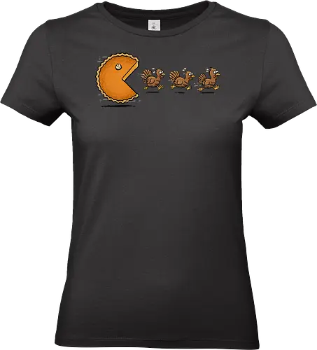Pie-Man - thanksgiving, arcade, funny thanksgiving, gamer, gaming, happy thanksgiving, pac man, Retrogaming, retro, thanksgiving dinner, thanksgiving turkey, turkey, turkey day - Standard T-Shirt (Frauen)