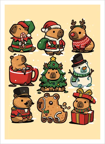 Christmas Capybaras