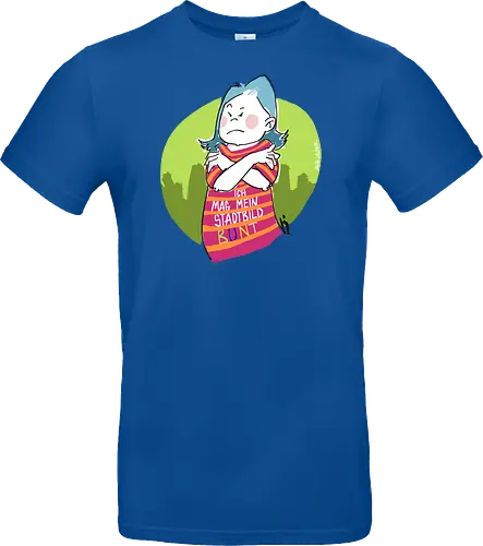 Ich mag mein Stadtbild bunt! - Ringelpullisprüche, Ringeldinger, streifenweise, Spruch, Weisheit, Motivation, Ringelpulli, SprücheShirt, Cartoon Illustration, Statement, Stadtbild, Handgezeichnet, Humor, Selbstironie, Streifenpulli, Spruchshirt, deutsch - Standard T-Shirt