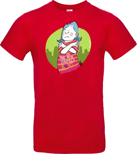 Ich mag mein Stadtbild bunt! - Ringelpullisprüche, Ringeldinger, streifenweise, Spruch, Weisheit, Motivation, Ringelpulli, SprücheShirt, Cartoon Illustration, Statement, Stadtbild, Handgezeichnet, Humor, Selbstironie, Streifenpulli, Spruchshirt, deutsch - Standard T-Shirt