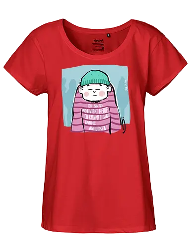 Ich bin so motiviert heute, ich könnte glatt Bäume angucken - Ringelpullisprüche, Ringeldinger, streifenweise, Spruch, Weisheit, Motivation, Ringelpulli, SprücheShirt, Cartoon Illustration, Statement, Handgezeichnet, Humor, Selbstironie, Streifenpulli, Spruchshirt, deutsch - Fairtrade Girl Shirt