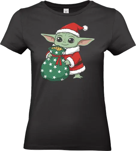  Merry Force Be With You - Grogu Christmas, Baby Yoda Santa, Star Wars holiday, The Child, Bounty Hunter, festive, cute, whimsical, fan art, t-shirt design, art print, geek holiday, Christmas gift, sci-fi. - Standard T-Shirt (Frauen)