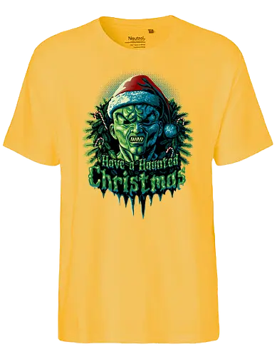 Haunted Christmas - CHRISTMAS. HAlloween, horror, funny, tv - Fairtrade T-Shirt
