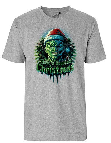 Haunted Christmas - CHRISTMAS. HAlloween, horror, funny, tv - Fairtrade T-Shirt