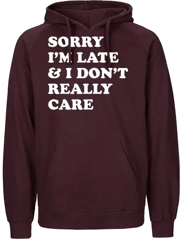 i dont care  - word, comedy, sarcasm, parody, font, typography, fun, funny, meh, meme, reaction - Fairtrade Hoodie