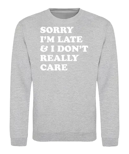 i dont care  - word, comedy, sarcasm, parody, font, typography, fun, funny, meh, meme, reaction - Sweatshirt