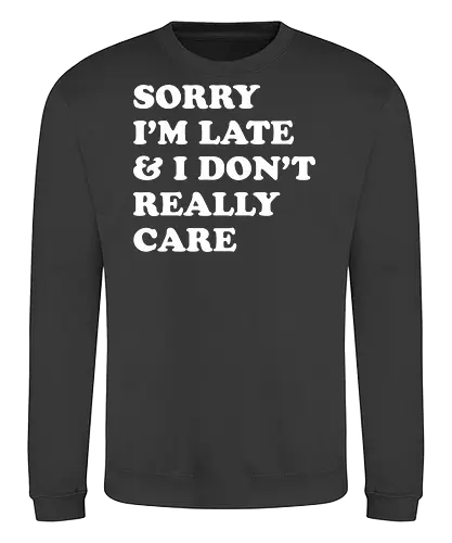 i dont care  - word, comedy, sarcasm, parody, font, typography, fun, funny, meh, meme, reaction - Sweatshirt