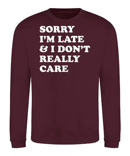 i dont care  - word, comedy, sarcasm, parody, font, typography, fun, funny, meh, meme, reaction - Sweatshirt